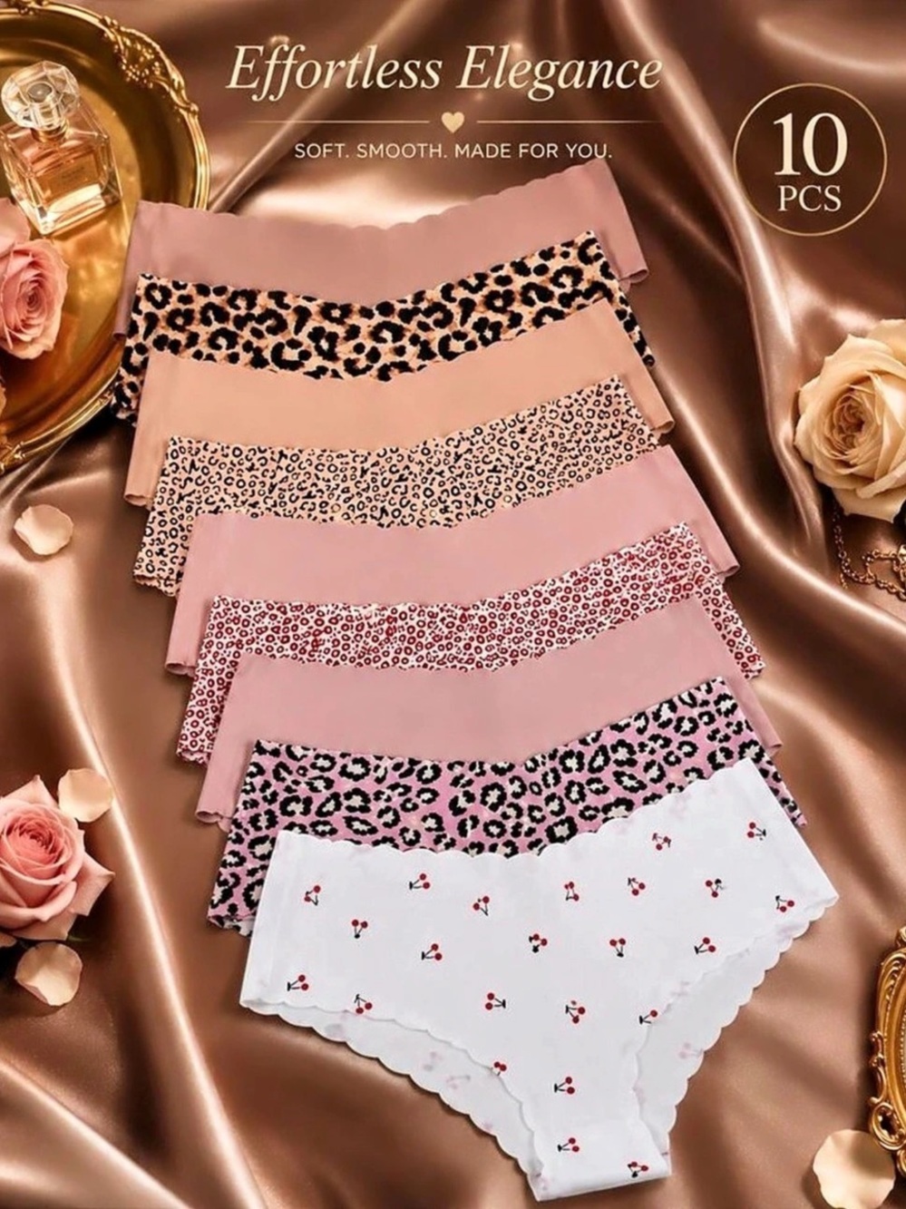 10 pc Luxury Lingerie Women's Seamless Panties Set